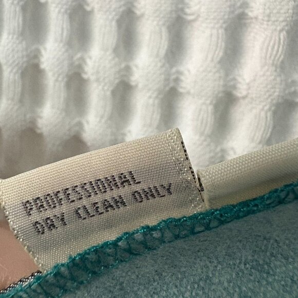 Vtg Marie St. Claire 1980s teal rayon beaded drop-waist tonal floral dress sz 8 - Picture 3 of 6